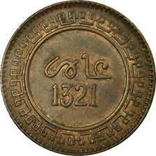 Monnaie, Maroc, 'Abd al-Aziz, 10 Mazunas, 1903/AH1321, Birmingham, TTB+, Bronze