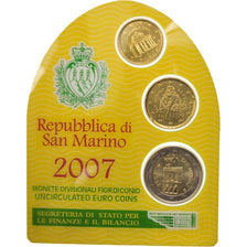 San Marino, Set, 10 cents, 20 cents, 2 euro, 2007, Bi-Metallic