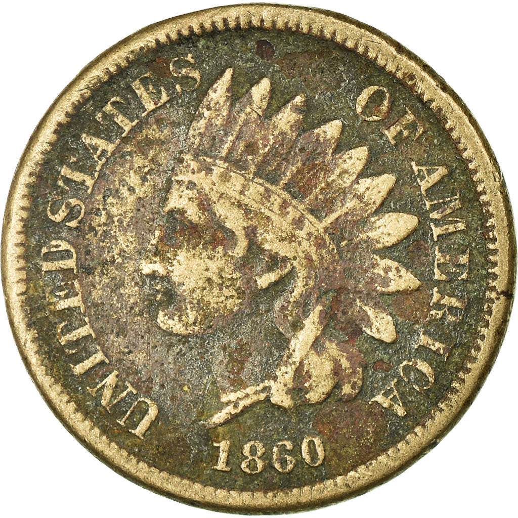 Coin, United States, Indian Head Cent, Cent, 1860, U.S. Mint, Philadelphia