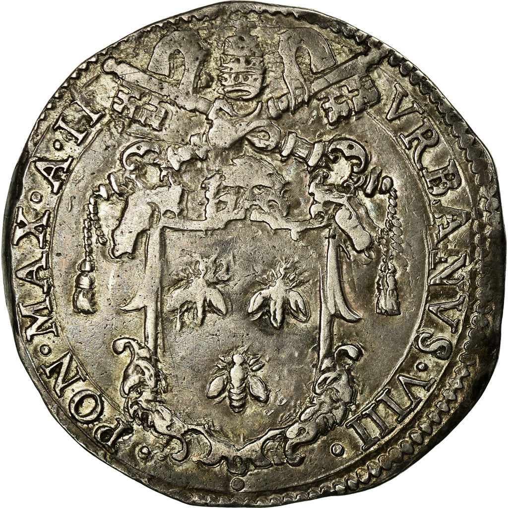 Münze, Italien Staaten, PAPAL STATES, Urban VIII, Testone, 30 Baiocchi, 1625