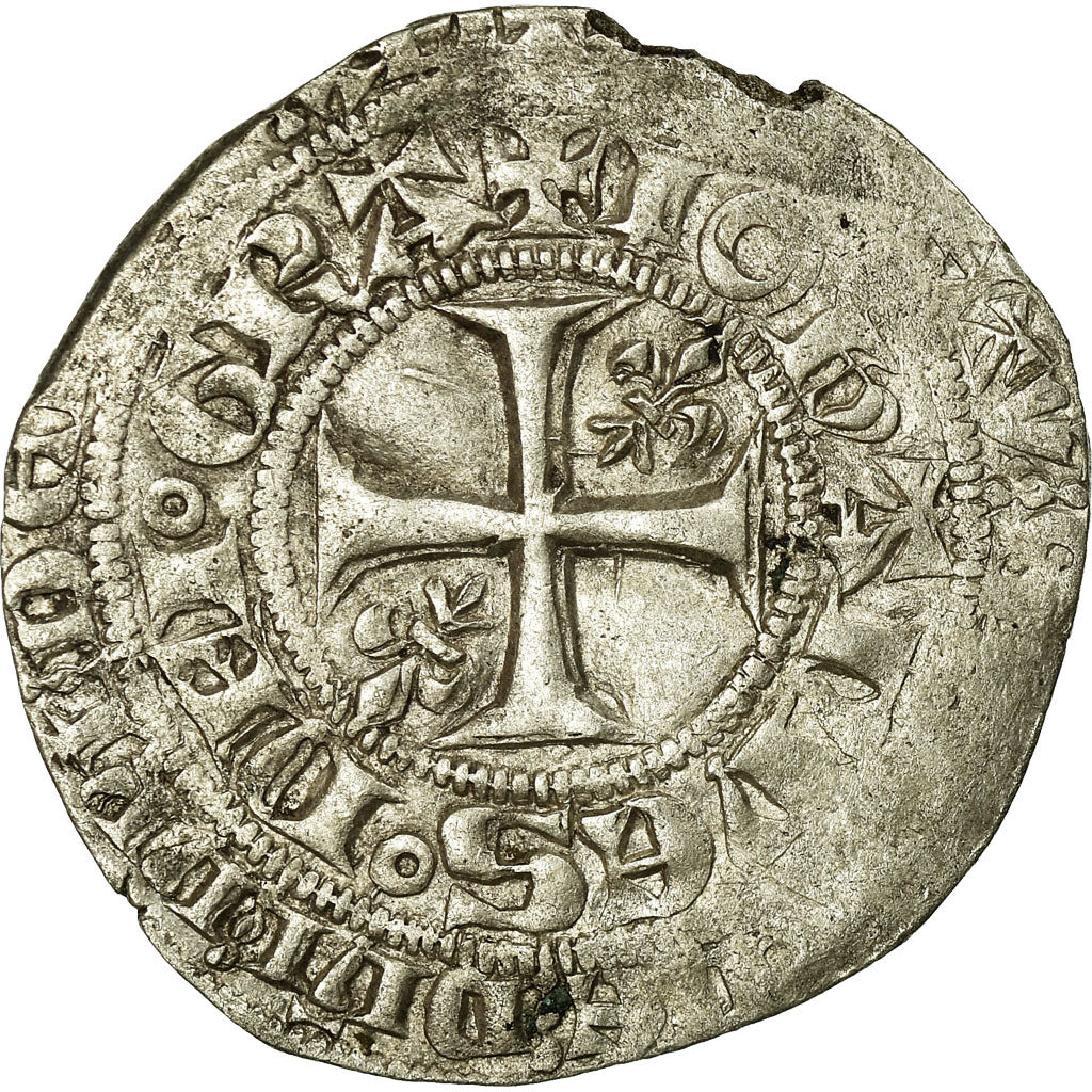 Moneda, Francia, Jean II le Bon, Gros blanc à la couronne, 1357, MBC, Vellón