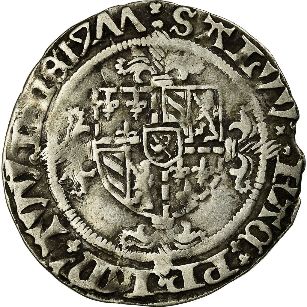 Coin, France, Flanders, Marie de Bourgogne, Double Briquet, 1477, Bruges