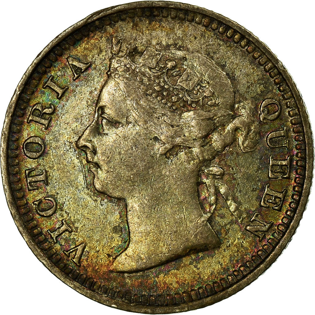 Coin, Hong Kong, Victoria, 5 Cents, 1889, AU(50-53), Silver, KM:5