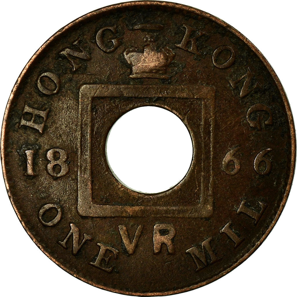 Coin, Hong Kong, Victoria, Mil, 1866, EF(40-45), Bronze, KM:3