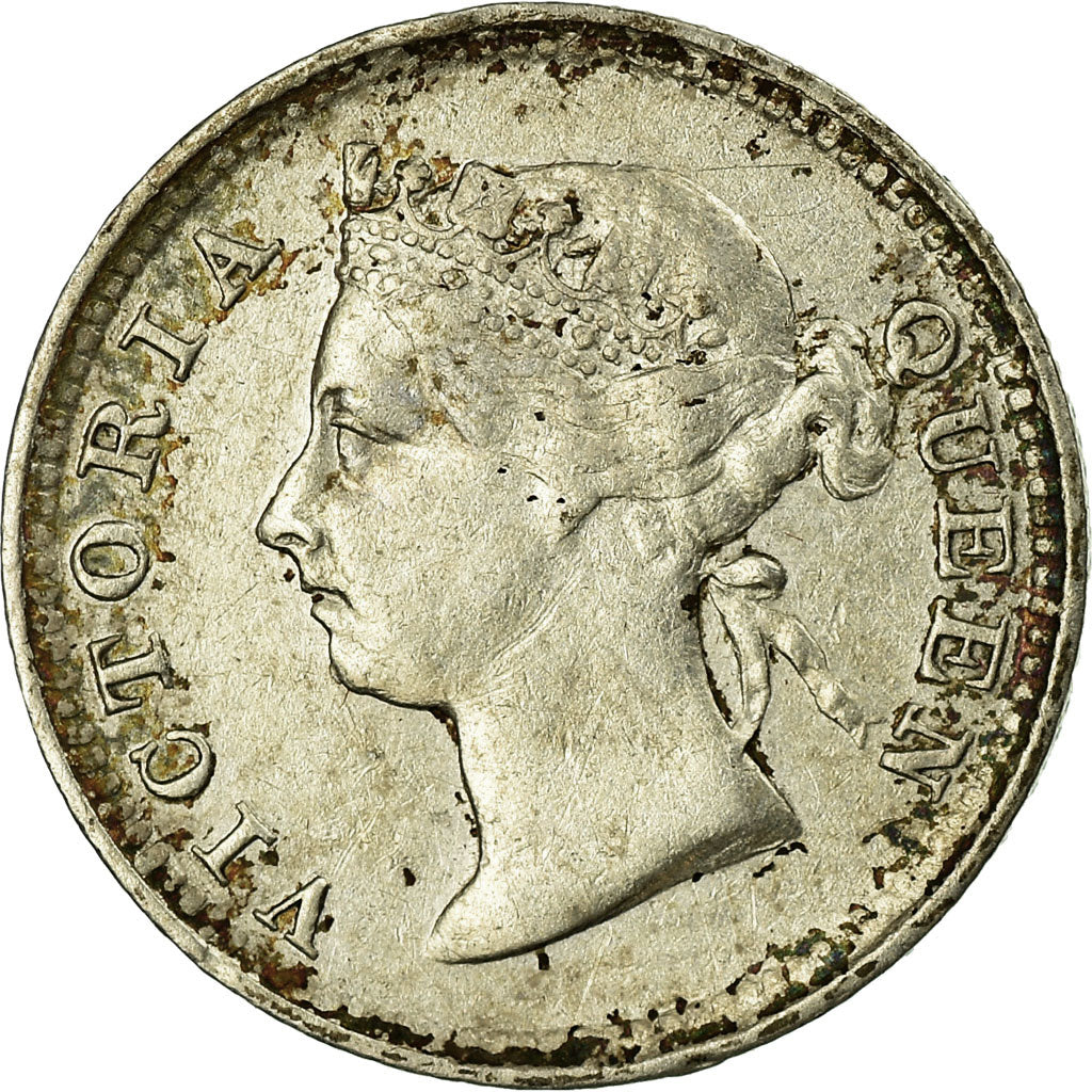 Coin, Hong Kong, Victoria, 5 Cents, 1893, AU(50-53), Silver, KM:5