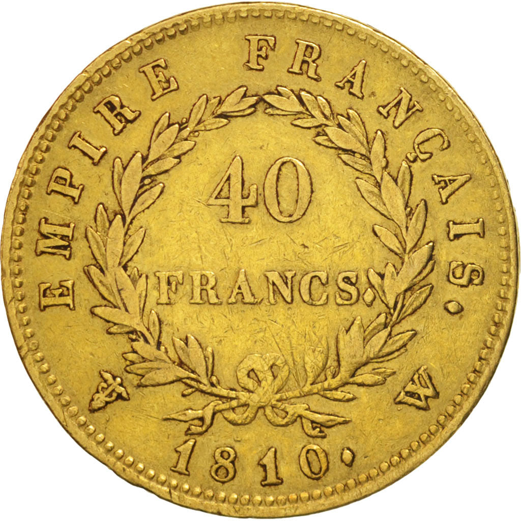 France, Napoléon I, 40 Francs, 1810, Lille, Gold, KM:696.6, Gadoury:1084