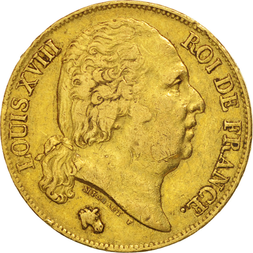 Monnaie, France, Louis XVIII, Louis XVIII, 20 Francs, 1820, Nantes, TTB, Or