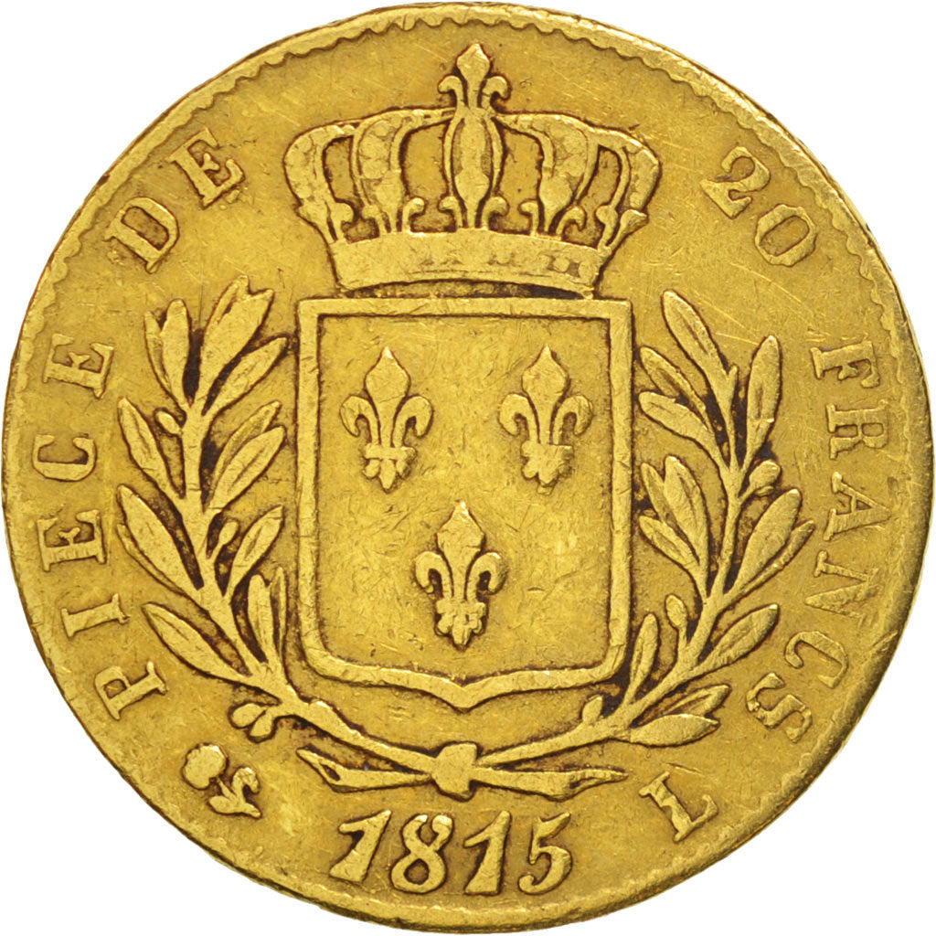 Coin, France, Louis XVIII, Louis XVIII, 20 Francs, 1815, Bayonne, VF(20-25)