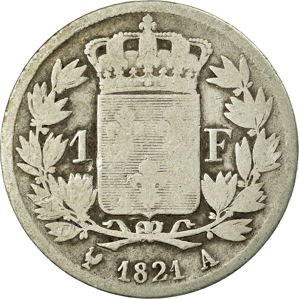 Munten, Frankrijk, Louis XVIII, Louis XVIII, Franc, 1821, Paris, ZG, Zilver