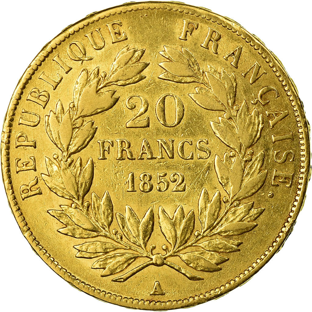 Coin, France, Napoleon III, 20 Francs, 1852, Paris, EF(40-45), Gold