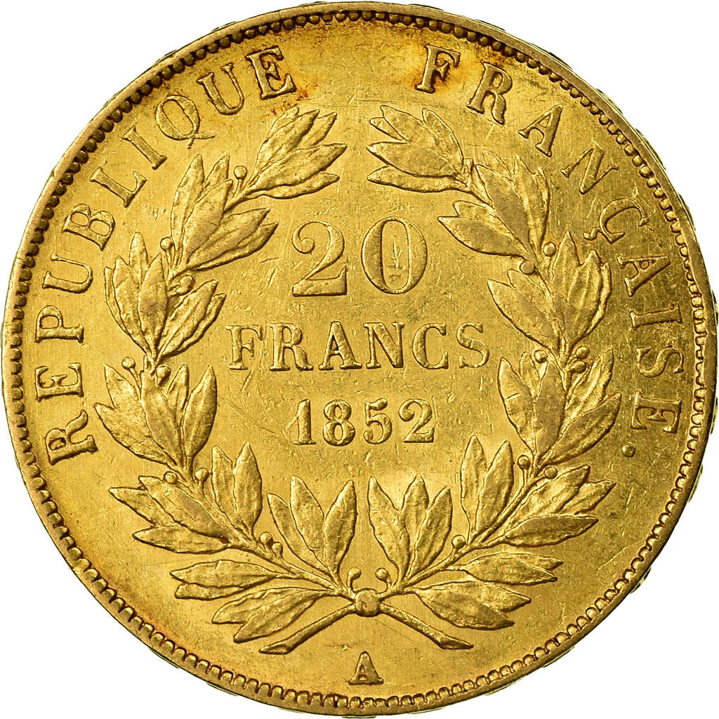 Coin, France, Napoleon III, 20 Francs, 1852, Paris, EF(40-45), Gold