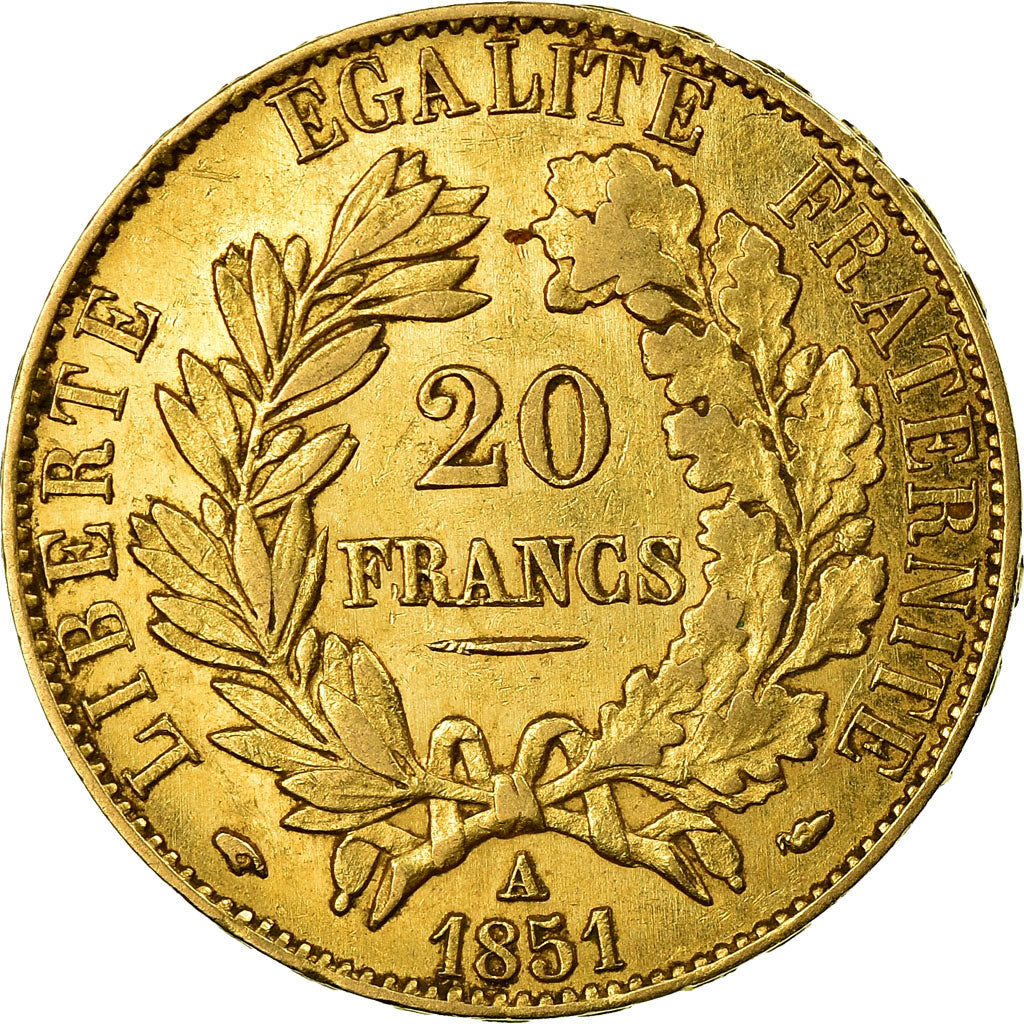 Münze, Frankreich, Cérès, 20 Francs, 1851, Paris, SS+, Gold, KM:762