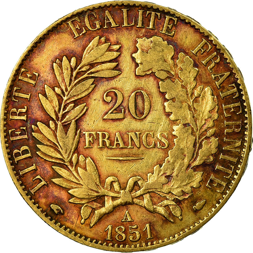 Coin, France, Cérès, 20 Francs, 1851, Paris, EF(40-45), Gold, KM:762