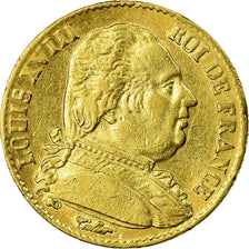 Coin, France, Louis XVIII, Louis XVIII, 20 Francs, 1814, Paris, EF(40-45), Gold