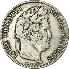 Moneta, Francia, Louis-Philippe, 5 Francs, 1837, Marseille, MB+, Argento