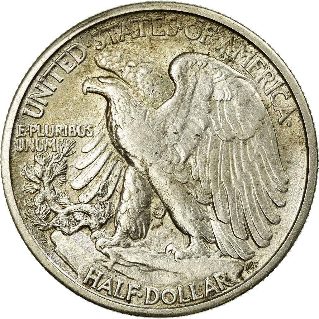 Coin, United States, Walking Liberty Half Dollar, Half Dollar, 1919, U.S. Mint