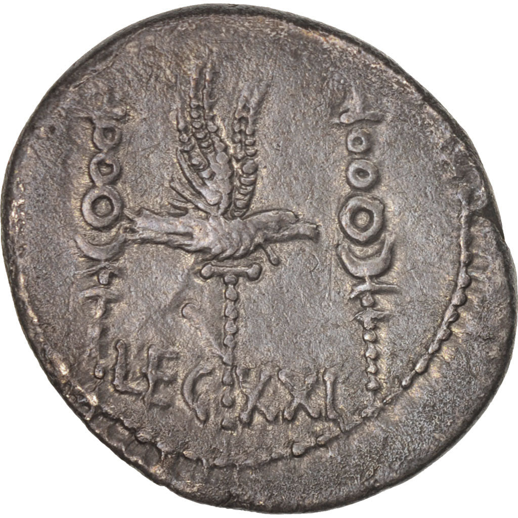 Coin, Marcus Antonius, Denarius, 32-31 BC, EF(40-45), Silver, BMC:216