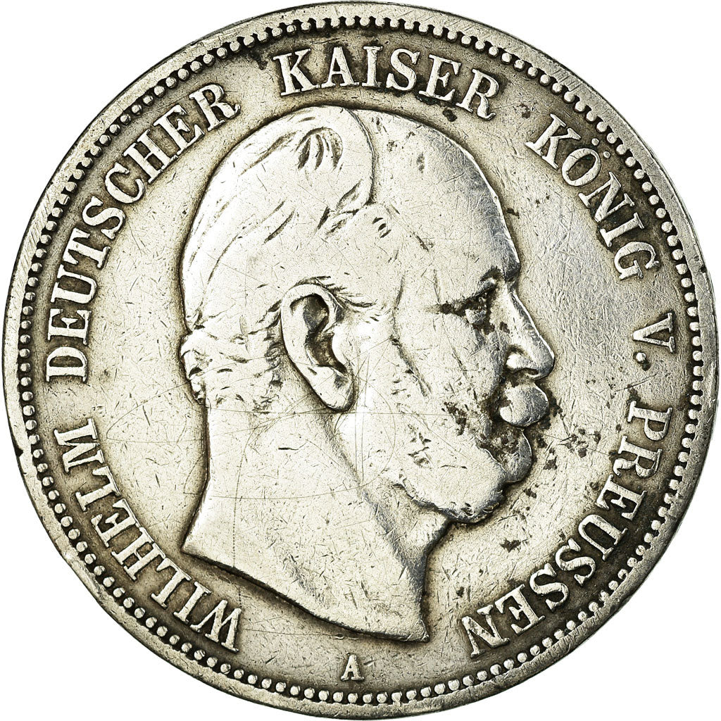 Coin, German States, PRUSSIA, Wilhelm I, 5 Mark, 1874, Berlin, VF(20-25)