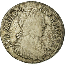 Coin, France, Louis XIV, 1/2 Écu à la mèche longue, 1652, Bourges