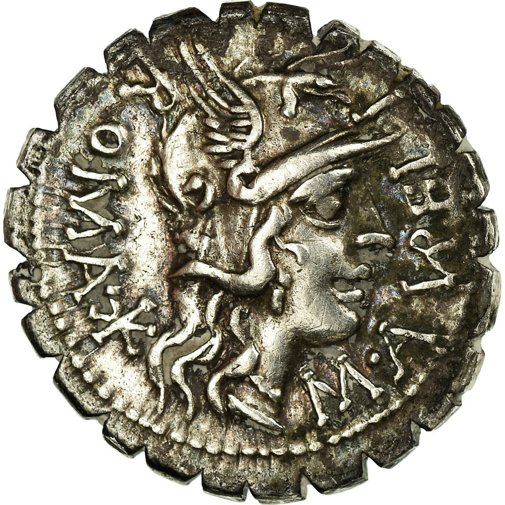 Coin, Aurelia, Denarius Serratus, 118 BC, Narbo, AU(50-53), Silver