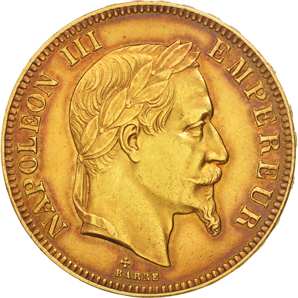 France, Napoléon III, 100 Francs, 1866, Strasbourg, Or, KM:802.2