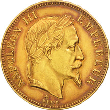 France, Napoléon III, 100 Francs, 1866, Strasbourg, Or, KM:802.2
