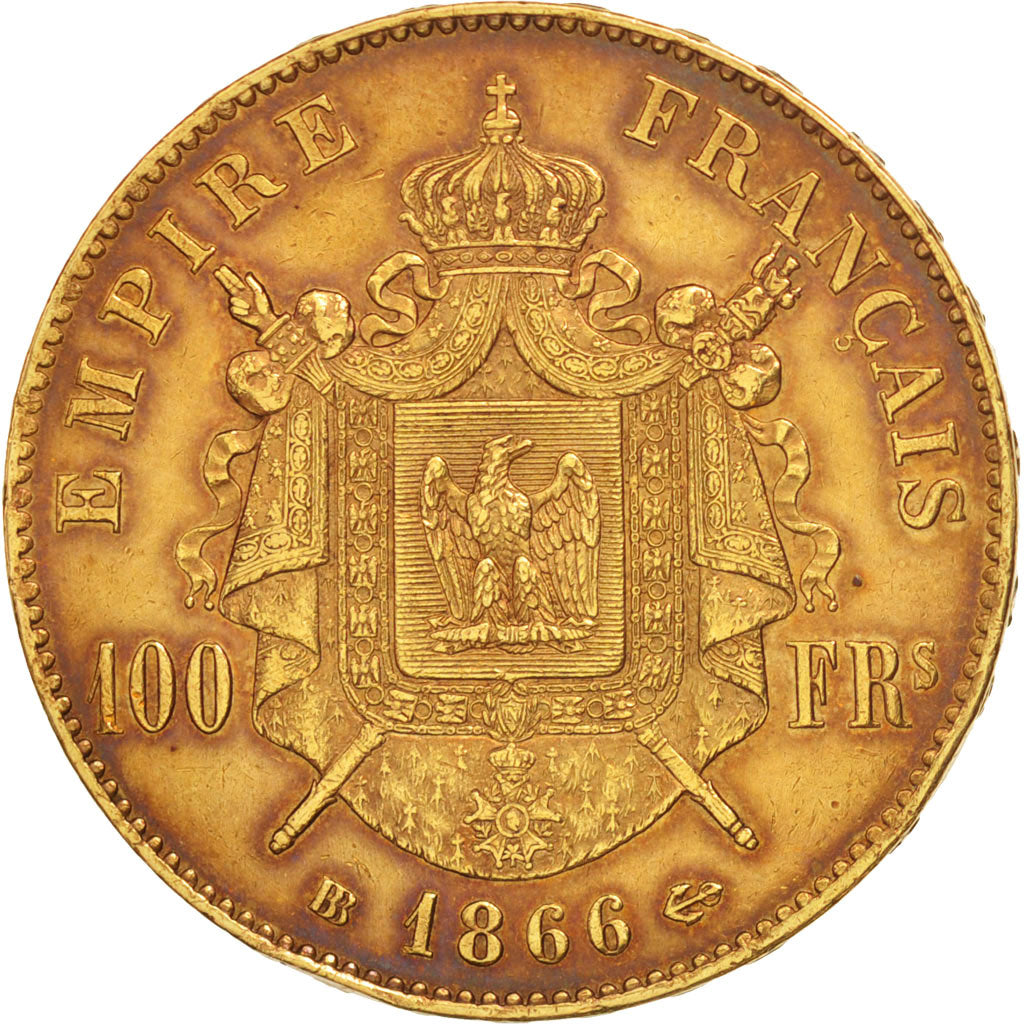 France, Napoléon III, 100 Francs, 1866, Strasbourg, Or, KM:802.2