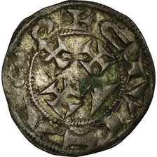 Moneda, Francia, Languedoc, Denarius, 1240-1260, Cahors, MBC, Plata, Boudeau:782