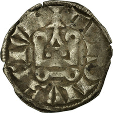 Moneta, Francja, Philip III, Denier Tournois, 1270-1280, VF(30-35), Bilon