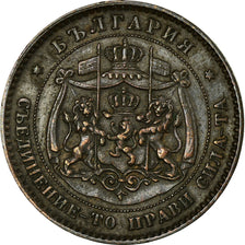 Coin, Bulgaria, Alexander  I, 5 Stotinki, 1881, Heaton, AU(55-58), Bronze, KM:2