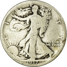 Coin, United States, Walking Liberty Half Dollar, Half Dollar, 1917, U.S. Mint