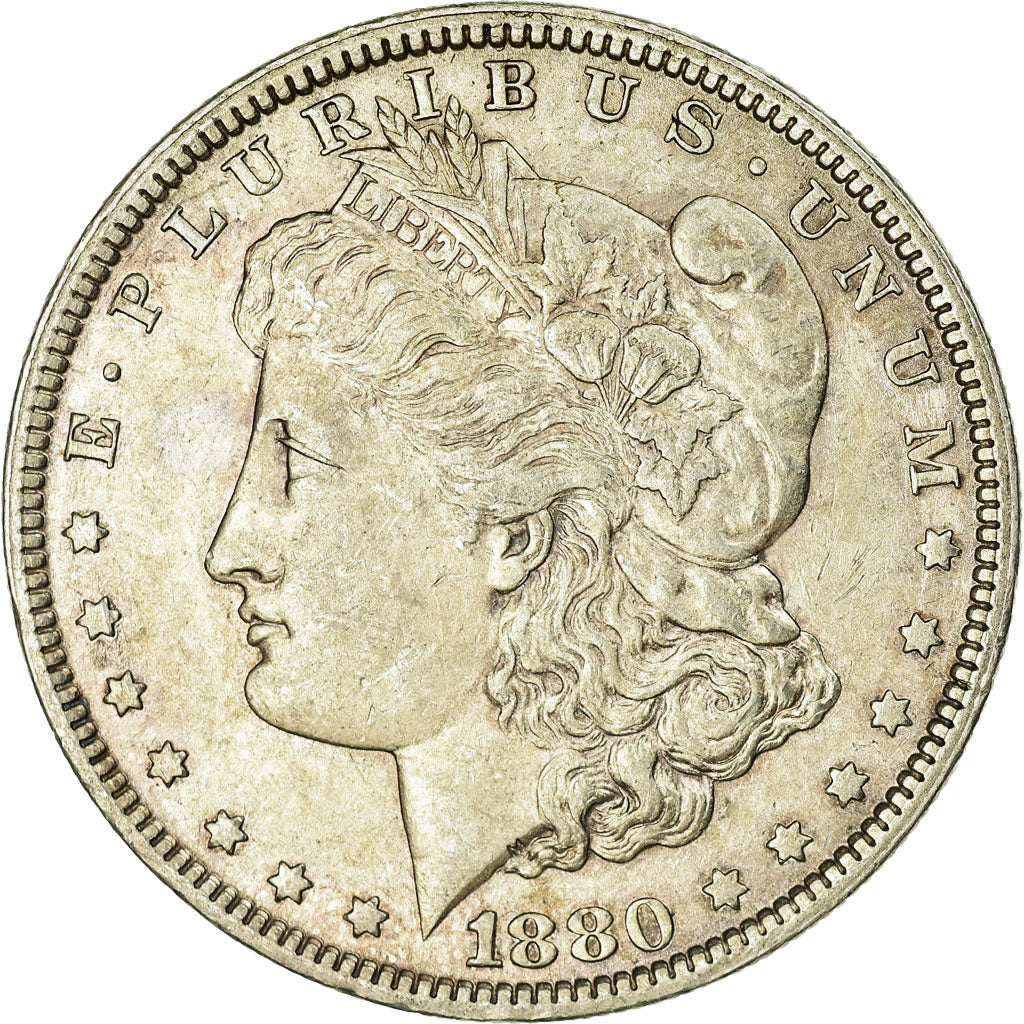 Coin, United States, Morgan Dollar, Dollar, 1880, U.S. Mint, Philadelphia