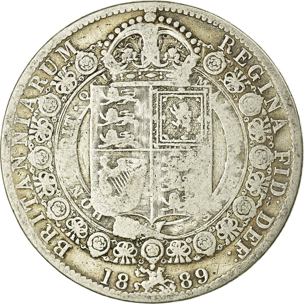 Coin, Great Britain, Victoria, 1/2 Crown, 1889, London, VF(20-25), Silver