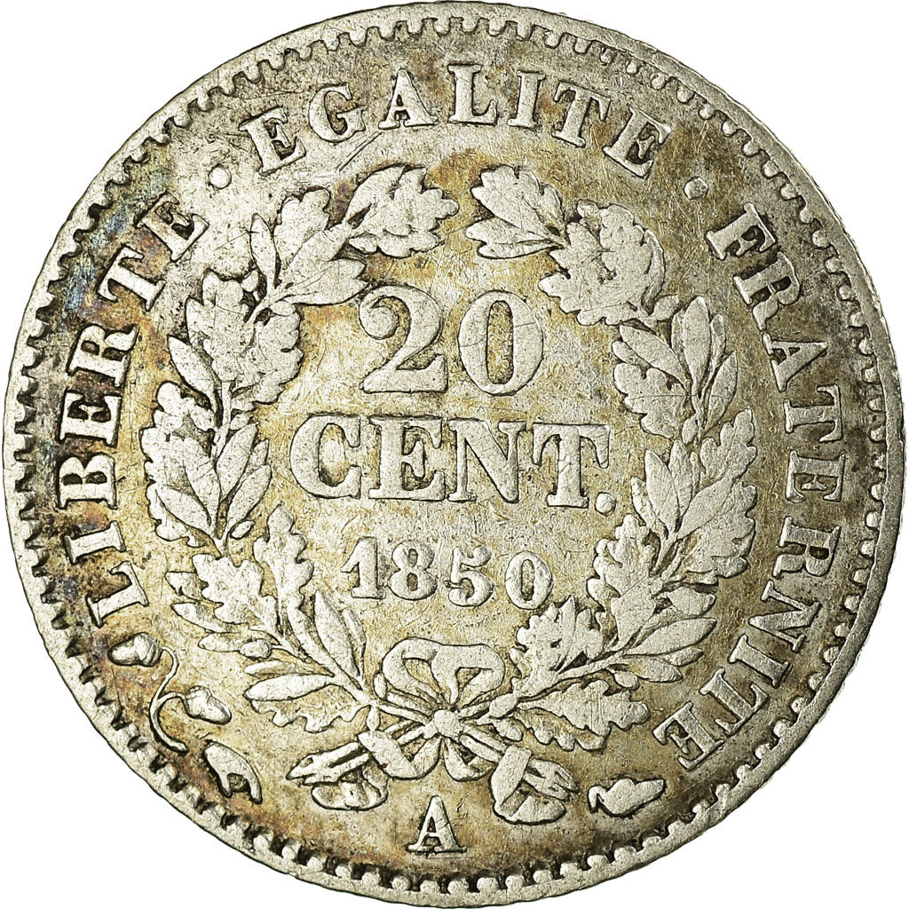 Monnaie, France, Cérès, 20 Centimes, 1850, Paris, TB+, Argent, Gadoury:303