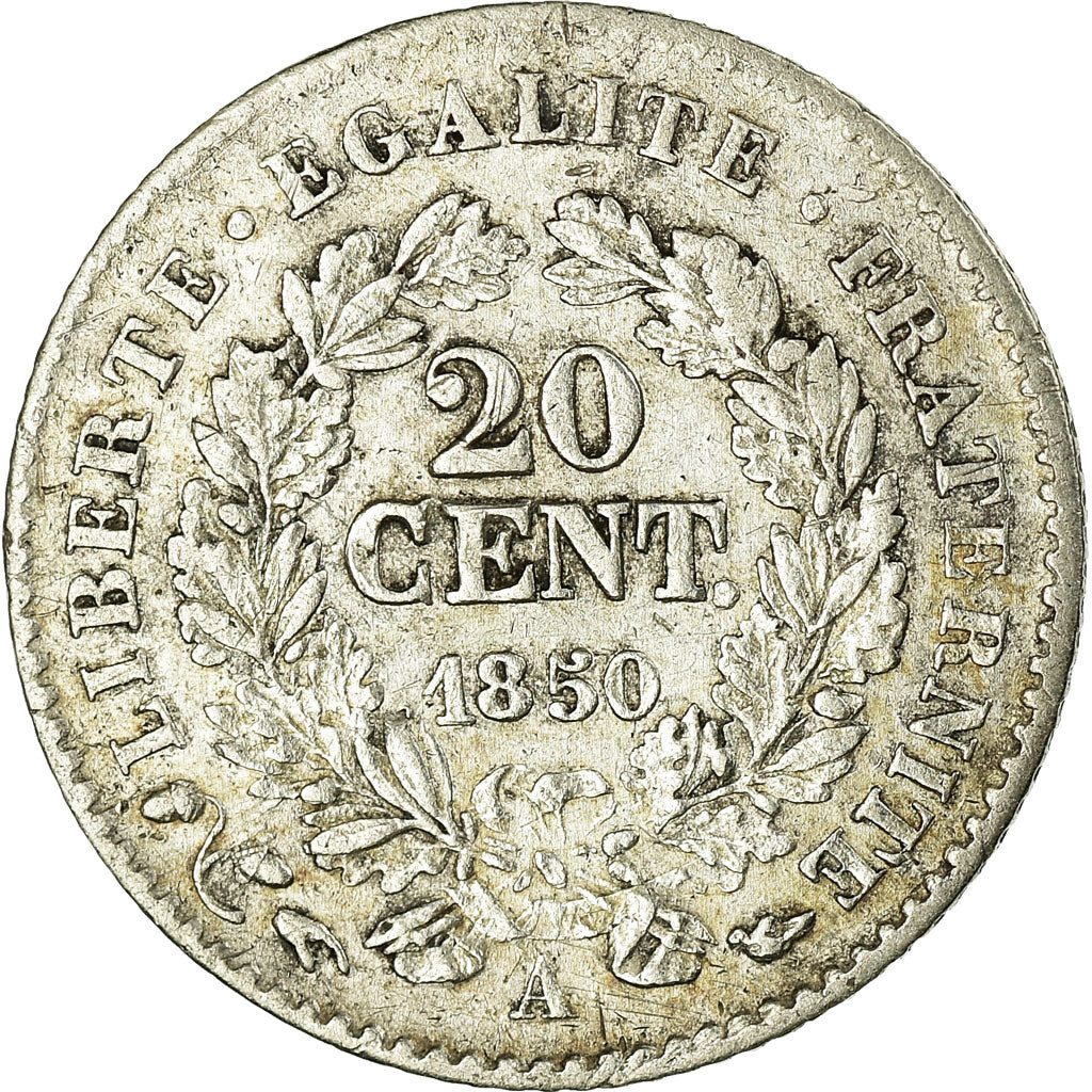 Coin, France, Cérès, 20 Centimes, 1850, Paris, EF(40-45), Silver, KM:758.1