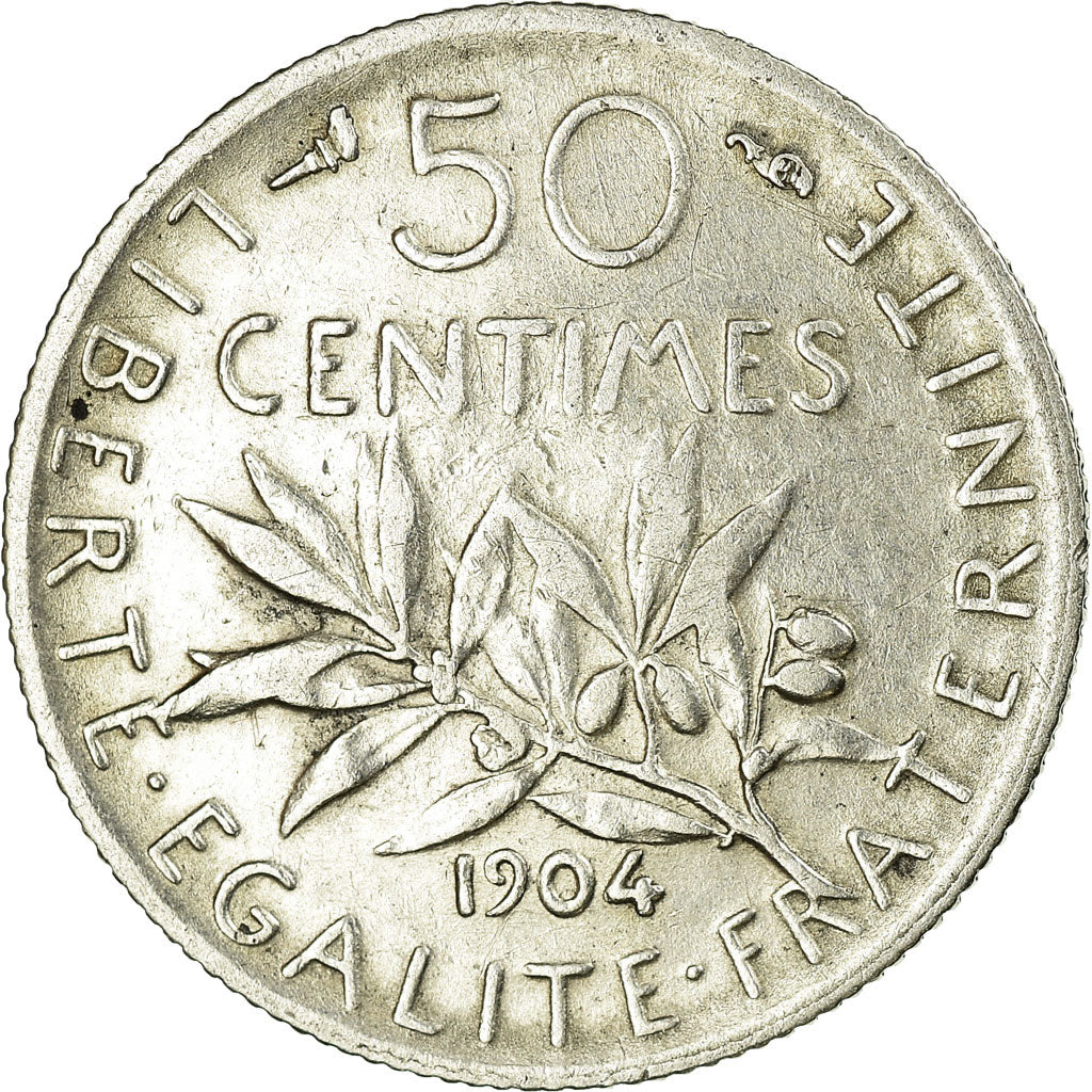 Coin, France, Semeuse, 50 Centimes, 1904, Paris, EF(40-45), Silver, KM:854