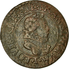 Moneta, Francja, Louis XIII, Double tournois, buste enfantin, Double Tournois