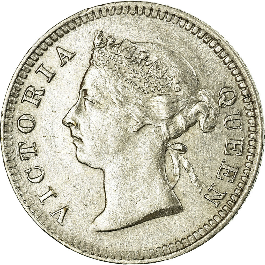 Coin, Hong Kong, Victoria, 5 Cents, 1900, AU(55-58), Silver, KM:5