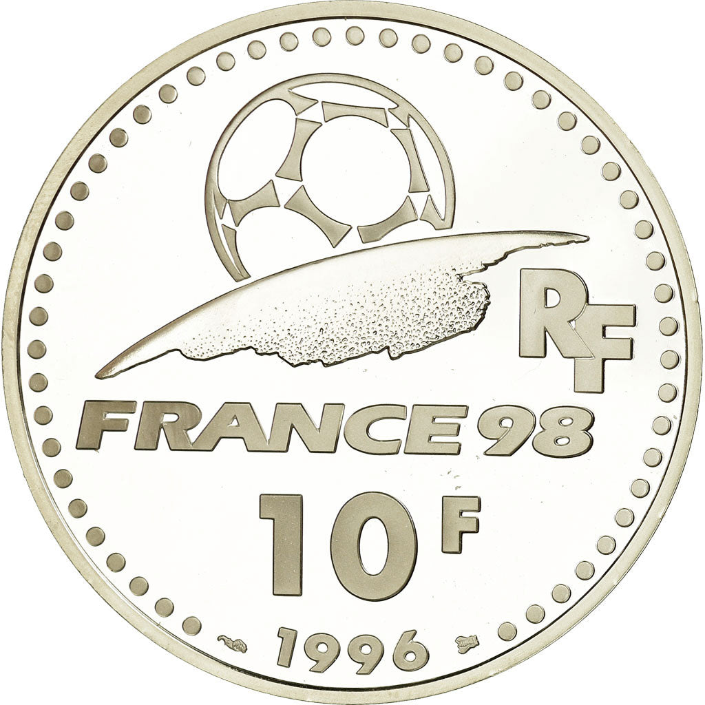 Monnaie, France, Coupe du Monde 1998, 10 Francs, 1996, Paris, FDC, Argent