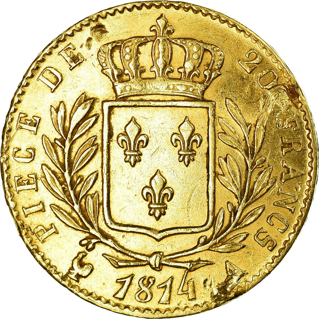 Münze, Frankreich, Louis XVIII, Louis XVIII, 20 Francs, 1814, Paris, SS, Gold