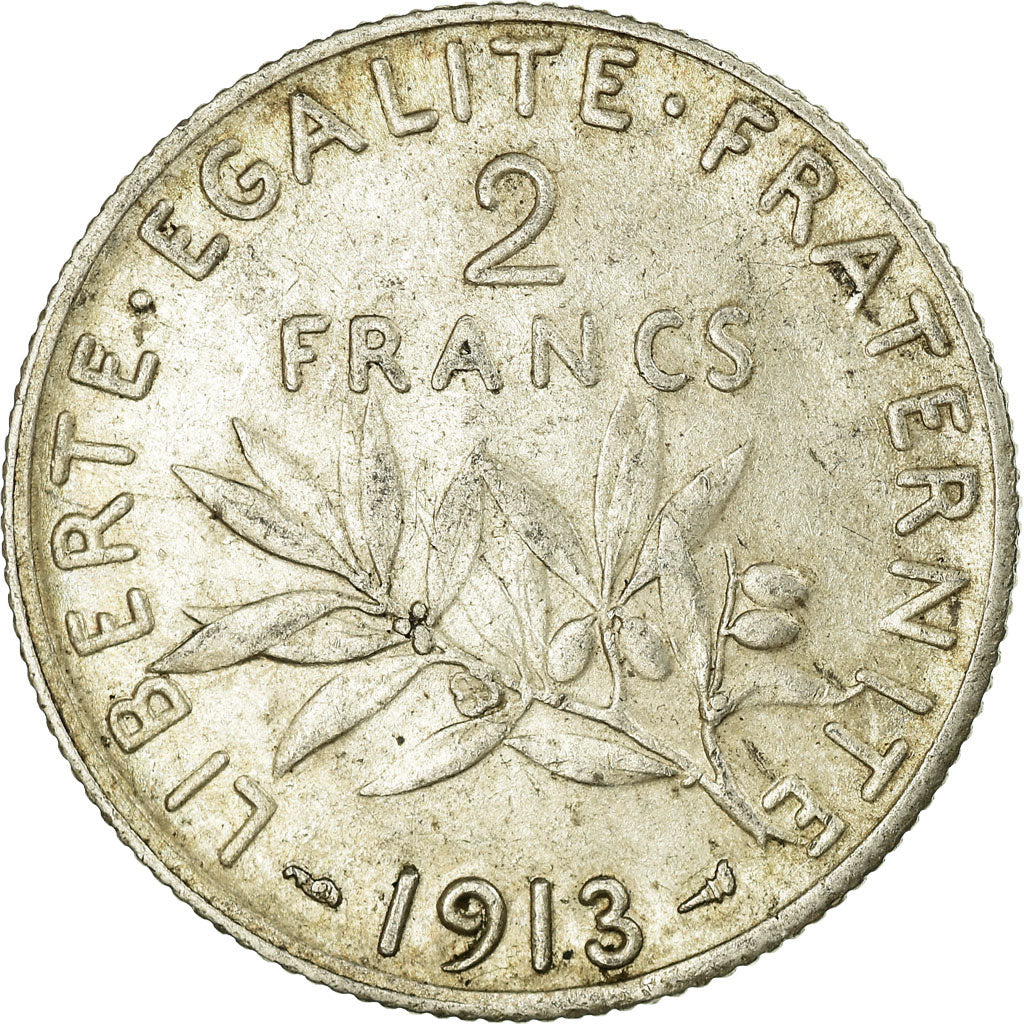 Coin, France, Semeuse, 2 Francs, 1913, Paris, EF(40-45), Silver, KM:845.1