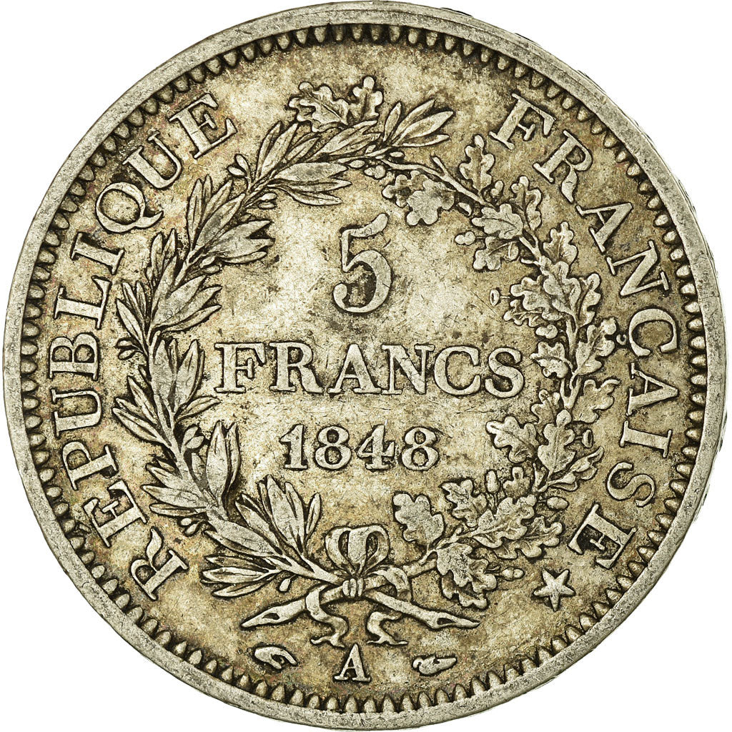 Münze, Frankreich, Hercule, 5 Francs, 1848, Paris, SS, Silber, KM:756.1