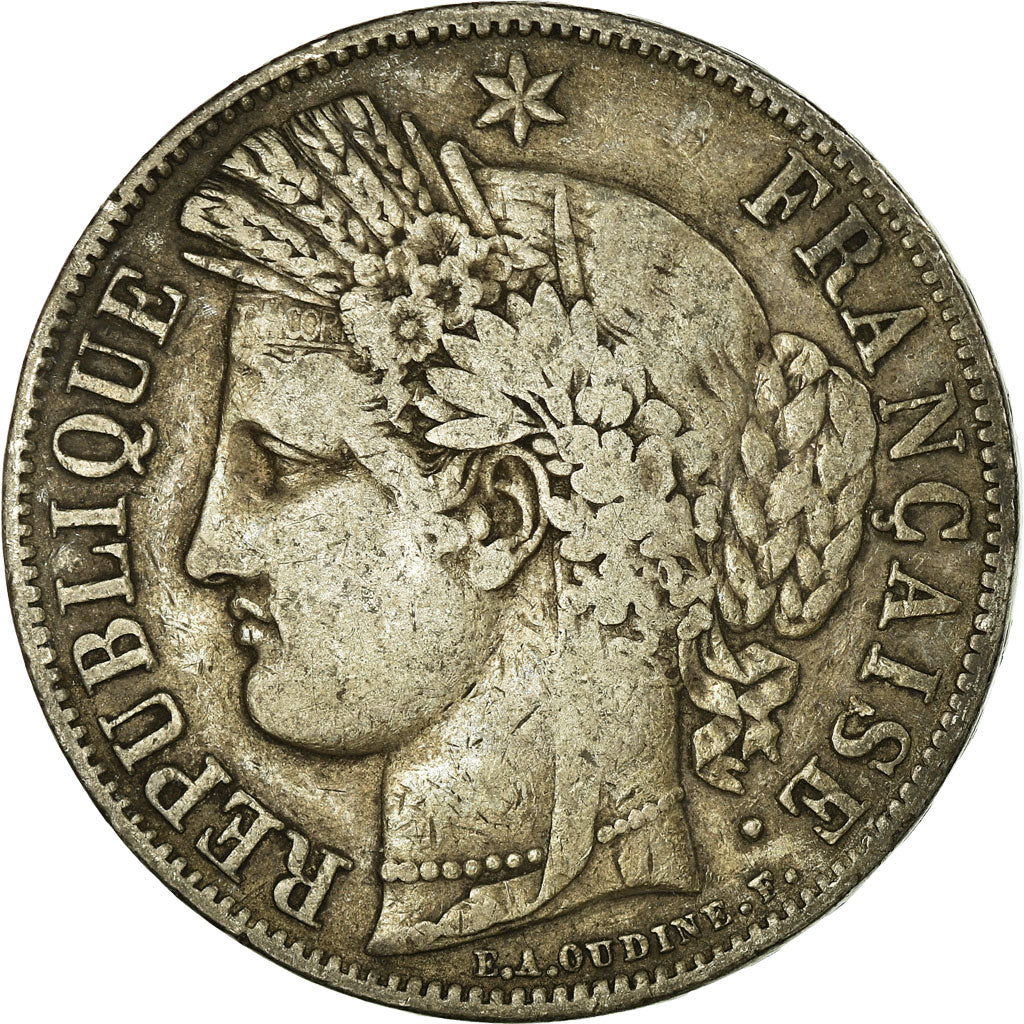 Coin, France, Cérès, 5 Francs, 1850, Paris, VF(30-35), Silver, KM:761.1
