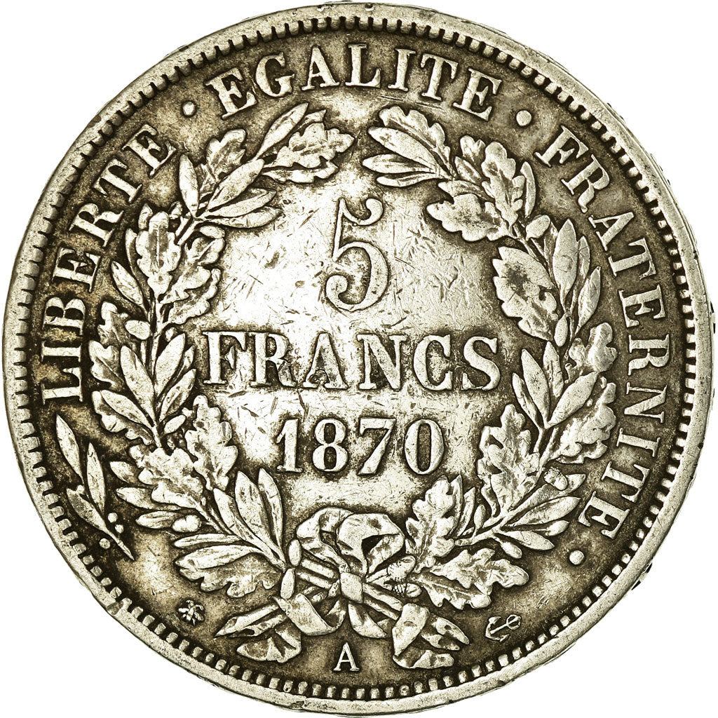 Monnaie, France, Cérès, 5 Francs, 1870, Paris, TTB, Argent, Gadoury:743