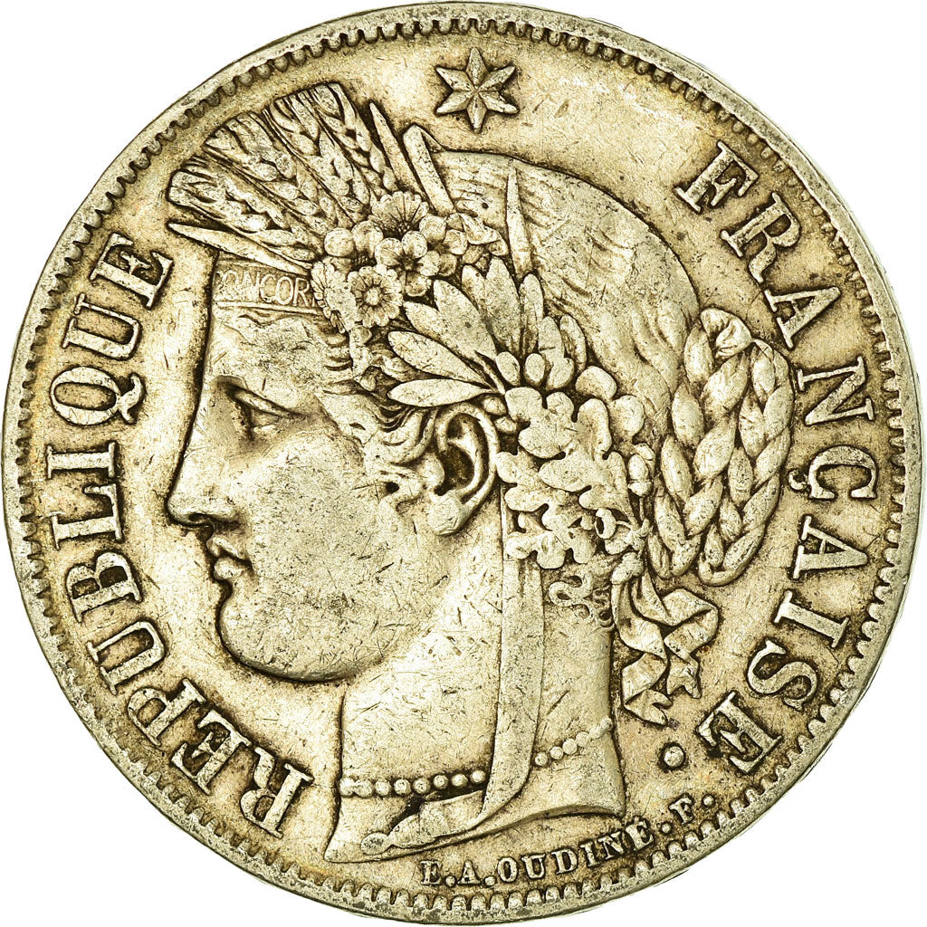 Coin, France, Cérès, 5 Francs, 1849, Paris, EF(40-45), Silver, KM:761.1
