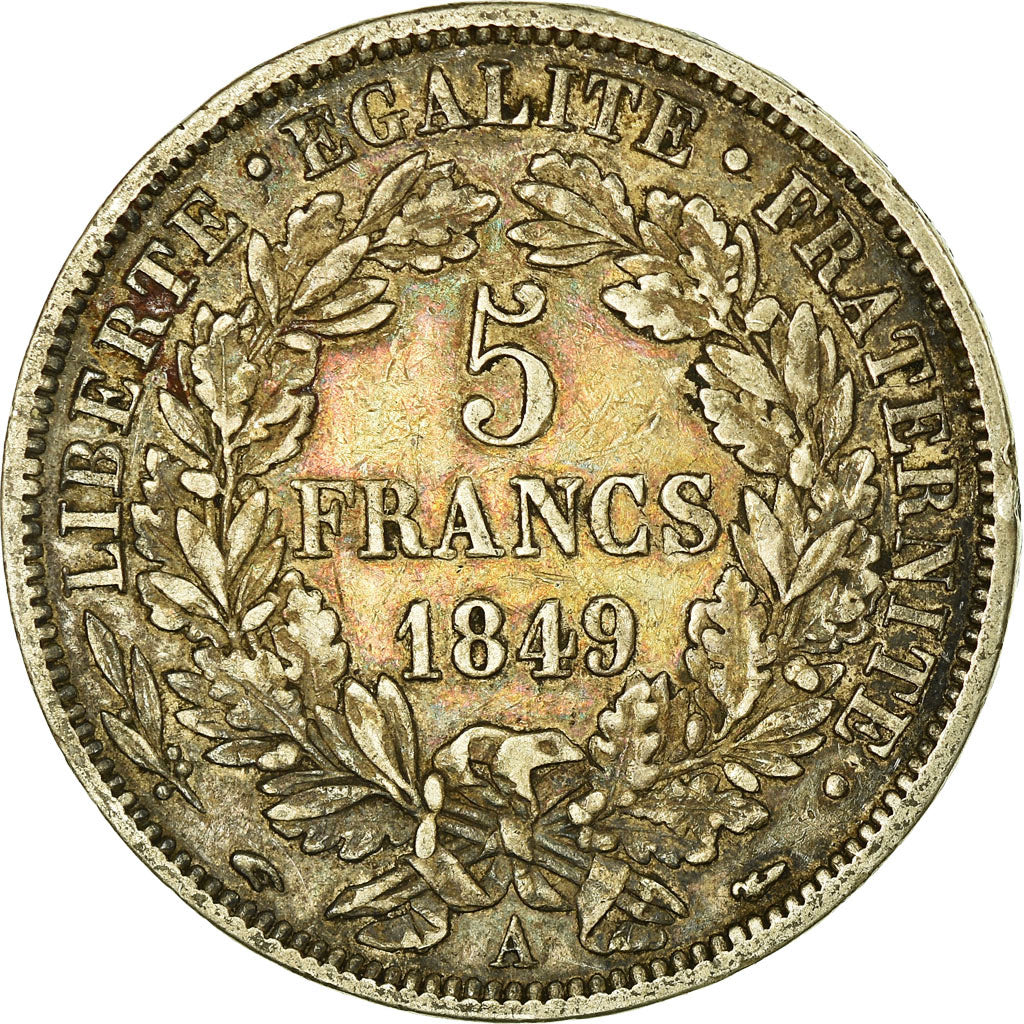 Coin, France, Cérès, 5 Francs, 1849, Paris, EF(40-45), Silver, KM:761.1