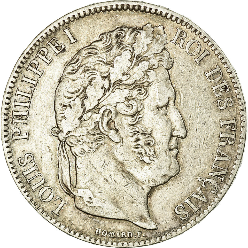 Coin, France, Louis-Philippe, 5 Francs, 1837, Rouen, EF(40-45), Silver