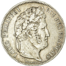 Coin, France, Louis-Philippe, 5 Francs, 1837, Rouen, EF(40-45), Silver