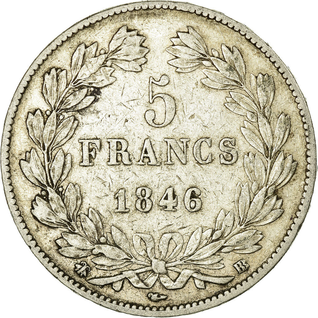 Coin, France, Louis-Philippe, 5 Francs, 1846, Strasbourg, VF(30-35), Silver