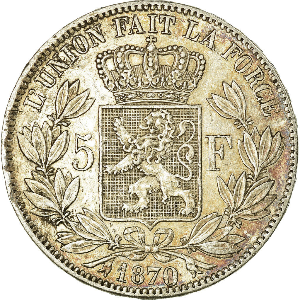 Monnaie, Belgique, Leopold II, 5 Francs, 5 Frank, 1870, TTB+, Argent, KM:24